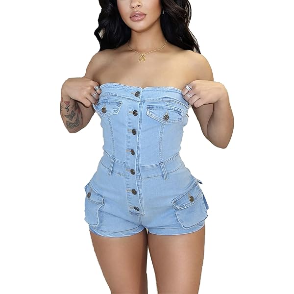 Amazon.com: Kwunbwa Denim Shorts Jumpsuit for Women, Summer